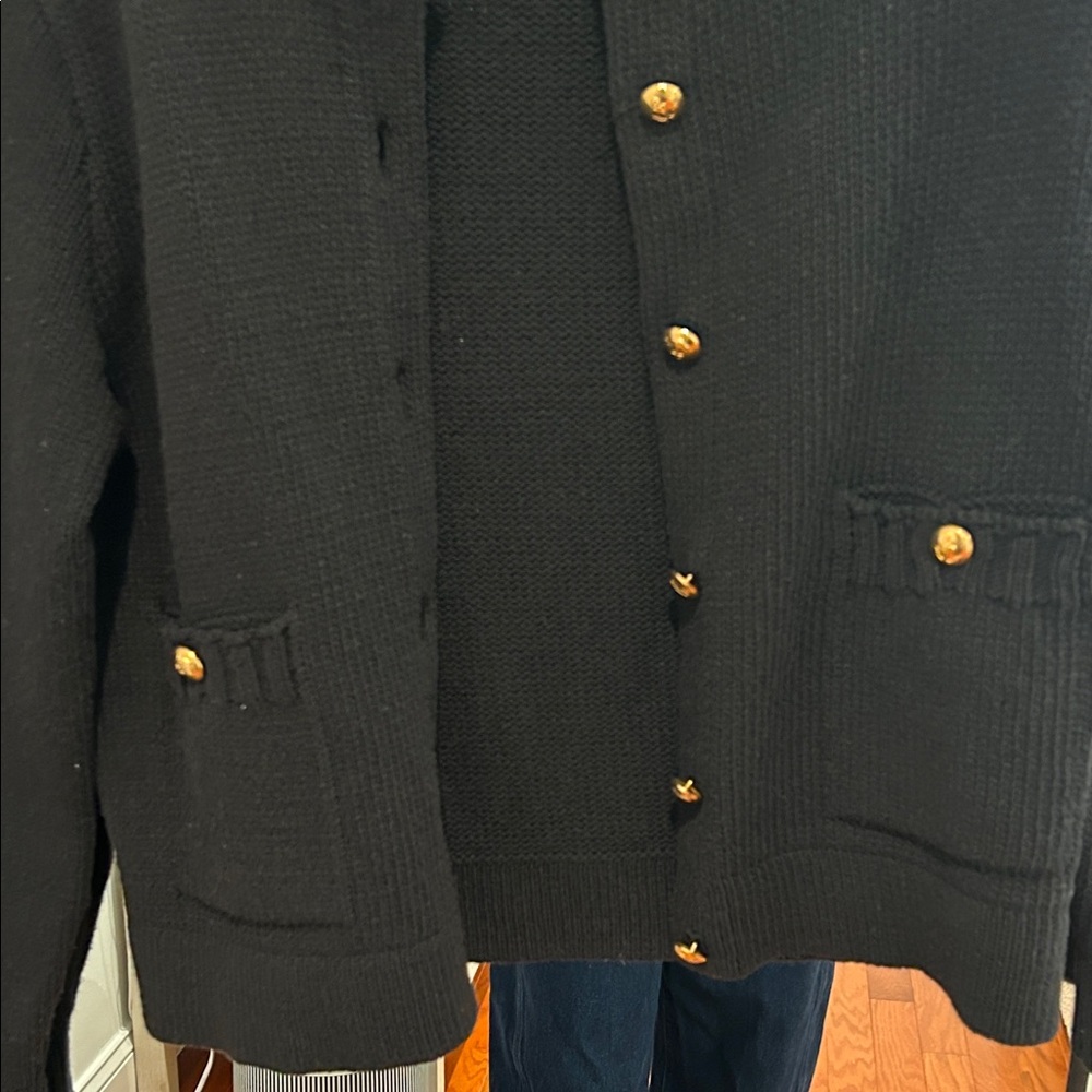 Zara Black Kids Knit Blazer With Gold Buttons View 3